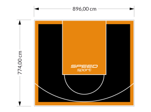 69M2/774X896CM CZARNO-POMARAŃCZOWE BOISKO DO KOSZYKÓWKI SPEEDSPORT HEXA POWER PRO