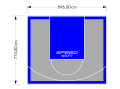 69M2/774X896CM SZARO-NIEBIESKIE BOISKO DO KOSZYKÓWKI SPEEDSPORT HEXA POWER PRO