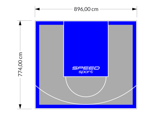 69M2/774X896CM SZARO-NIEBIESKIE BOISKO DO KOSZYKÓWKI SPEEDSPORT HEXA POWER PRO