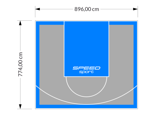 69M2/774X896CM SZARO-BŁĘKITNE BOISKO DO KOSZYKÓWKI SPEEDSPORT HEXA POWER PRO