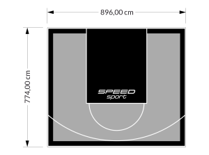 69M2/774X896CM SZARO-CZARNE BOISKO DO KOSZYKÓWKI SPEEDSPORT HEXA POWER PRO