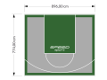 69M2/774X896CM SZARO-ZIELONE BOISKO DO KOSZYKÓWKI SPEEDSPORT HEXA POWER PRO