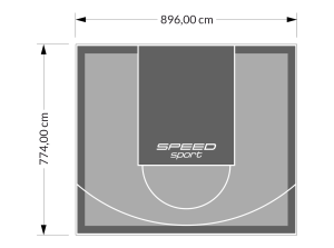 69M2/774X896CM SZARO-GRAFITOWE BOISKO DO KOSZYKÓWKI SPEEDSPORT HEXA POWER PRO