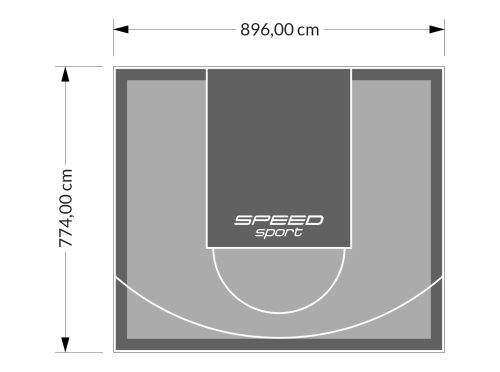 69M2/774X896CM SZARO-GRAFITOWE BOISKO DO KOSZYKÓWKI SPEEDSPORT HEXA POWER PRO