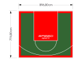 69M2/774X896CM ZIELONO-CZERWONE BOISKO DO KOSZYKÓWKI SPEEDSPORT HEXA POWER PRO