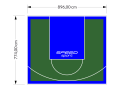 69M2/774X896CM ZIELONO-NIEBIESKIE BOISKO DO KOSZYKÓWKI SPEEDSPORT HEXA POWER PRO