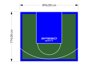 69M2/774X896CM ZIELONO-NIEBIESKIE BOISKO DO KOSZYKÓWKI SPEEDSPORT HEXA POWER PRO
