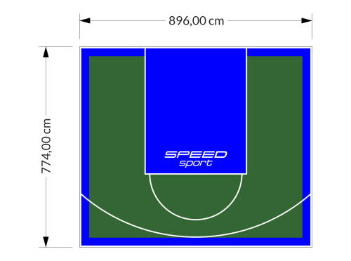 69M2/774X896CM ZIELONO-NIEBIESKIE BOISKO DO KOSZYKÓWKI SPEEDSPORT HEXA POWER PRO