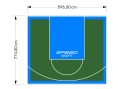 69M2/774X896CM ZIELONO-BŁĘKITNE BOISKO DO KOSZYKÓWKI SPEEDSPORT HEXA POWER PRO