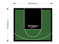 69M2/774X896CM ZIELONO-CZARNE BOISKO DO KOSZYKÓWKI SPEEDSPORT HEXA POWER PRO