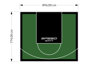 69M2/774X896CM ZIELONO-CZARNE BOISKO DO KOSZYKÓWKI SPEEDSPORT HEXA POWER PRO