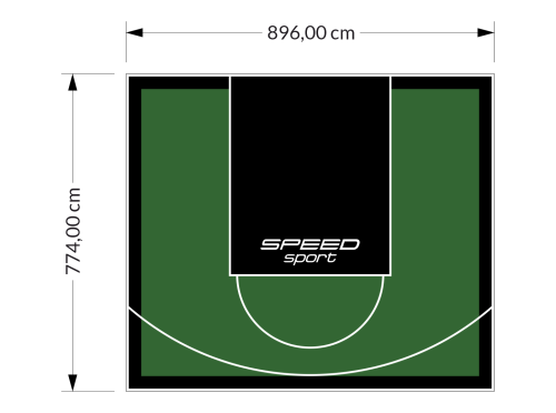 69M2/774X896CM ZIELONO-CZARNE BOISKO DO KOSZYKÓWKI SPEEDSPORT HEXA POWER PRO
