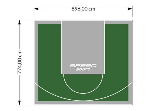 69M2/774X896CM ZIELONO-SZARE BOISKO DO KOSZYKÓWKI SPEEDSPORT HEXA POWER PRO