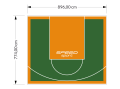 69M2/774X896CM ZIELONO-POMARAŃCZOWE BOISKO DO KOSZYKÓWKI SPEEDSPORT HEXA POWER PRO