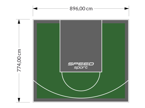 69M2/774X896CM ZIELONO-GRAFITOWE BOISKO DO KOSZYKÓWKI SPEEDSPORT HEXA POWER PRO