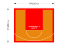 69M2/774X896CM POMARAŃCZOWO-CZERWONE BOISKO DO KOSZYKÓWKI SPEEDSPORT HEXA POWER PRO