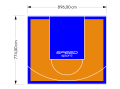 69M2/774X896CM POMARAŃCZOWO-NIEBIESKIE BOISKO DO KOSZYKÓWKI SPEEDSPORT HEXA POWER PRO