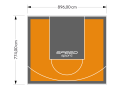69M2/774X896CM POMARAŃCZOWO-GRAFITOWE BOISKO DO KOSZYKÓWKI SPEEDSPORT HEXA POWER PRO