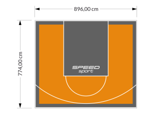 69M2/774X896CM POMARAŃCZOWO-GRAFITOWE BOISKO DO KOSZYKÓWKI SPEEDSPORT HEXA POWER PRO
