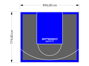 69M2/774X896CM GRAFITOWO-NIEBIESKIE BOISKO DO KOSZYKÓWKI SPEEDSPORT HEXA POWER PRO