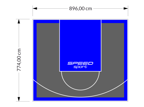 69M2/774X896CM GRAFITOWO-NIEBIESKIE BOISKO DO KOSZYKÓWKI SPEEDSPORT HEXA POWER PRO