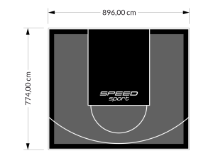 69M2/774X896CM GRAFITOWO-CZARNE BOISKO DO KOSZYKÓWKI SPEEDSPORT HEXA POWER PRO