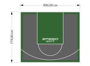 69M2/774X896CM GRAFITOWO-ZIELONE BOISKO DO KOSZYKÓWKI SPEEDSPORT HEXA POWER PRO