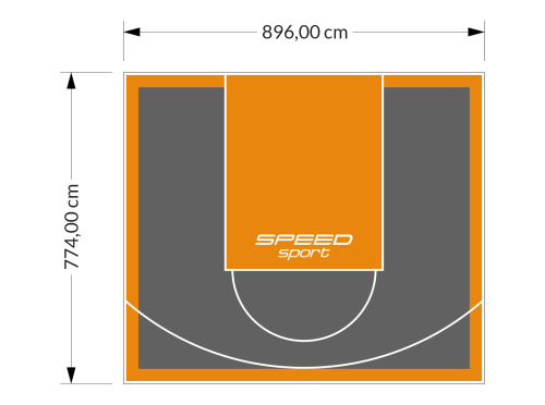 69M2/774X896CM GRAFITOWO-POMARAŃCZOWE BOISKO DO KOSZYKÓWKI SPEEDSPORT HEXA POWER PRO