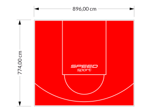 69M2/774X896CM CZERWONE BOISKO DO KOSZYKÓWKI SPEEDSPORT HEXA POWER PRO