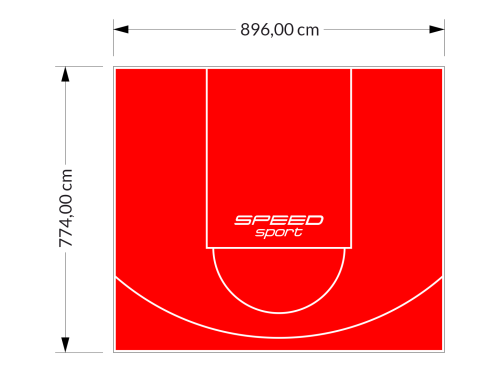 69M2/774X896CM CZERWONE BOISKO DO KOSZYKÓWKI SPEEDSPORT HEXA POWER PRO