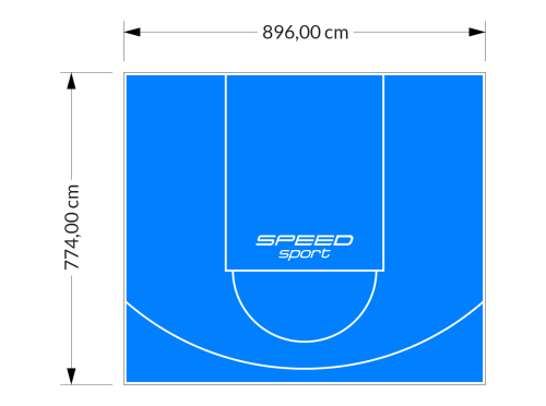 69M2/774X896CM BŁĘKITNE BOISKO DO KOSZYKÓWKI SPEEDSPORT HEXA POWER PRO