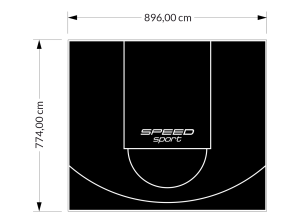 69M2/774X896CM CZARNE BOISKO DO KOSZYKÓWKI SPEEDSPORT HEXA POWER PRO