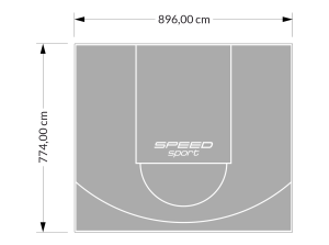 69M2/774X896CM SZARE BOISKO DO KOSZYKÓWKI SPEEDSPORT HEXA POWER PRO