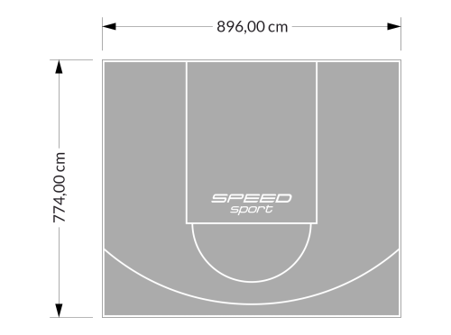 69M2/774X896CM SZARE BOISKO DO KOSZYKÓWKI SPEEDSPORT HEXA POWER PRO