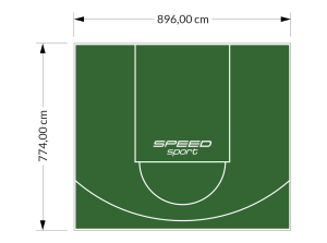 69M2/774X896CM ZIELONE BOISKO DO KOSZYKÓWKI SPEEDSPORT HEXA POWER PRO