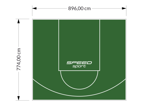 69M2/774X896CM ZIELONE BOISKO DO KOSZYKÓWKI SPEEDSPORT HEXA POWER PRO