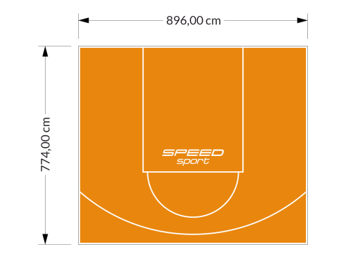 69M2/774X896CM POMARAŃCZOWE BOISKO DO KOSZYKÓWKI SPEEDSPORT HEXA POWER PRO