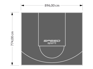 69M2/774X896CM GRAFITOWE BOISKO DO KOSZYKÓWKI SPEEDSPORT HEXA POWER PRO