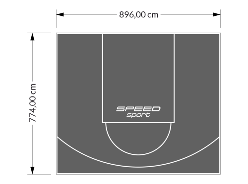 69M2/774X896CM GRAFITOWE BOISKO DO KOSZYKÓWKI SPEEDSPORT HEXA POWER PRO