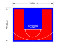 72M2/774X926CM CZERWONO-NIEBIESKIE BOISKO DO KOSZYKÓWKI SPEEDSPORT HEXA POWER PRO