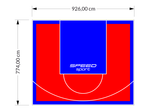 72M2/774X926CM CZERWONO-NIEBIESKIE BOISKO DO KOSZYKÓWKI SPEEDSPORT HEXA POWER PRO
