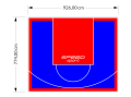 72M2/774X926CM NIEBIESKO-CZERWONE BOISKO DO KOSZYKÓWKI SPEEDSPORT HEXA POWER PRO
