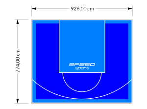 72M2/774X926CM NIEBIESKO-BŁĘKITNE BOISKO DO KOSZYKÓWKI SPEEDSPORT HEXA POWER PRO