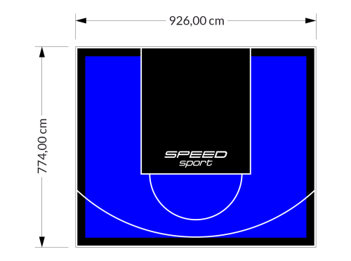 72M2/774X926CM NIEBIESKO-CZARNE BOISKO DO KOSZYKÓWKI SPEEDSPORT HEXA POWER PRO