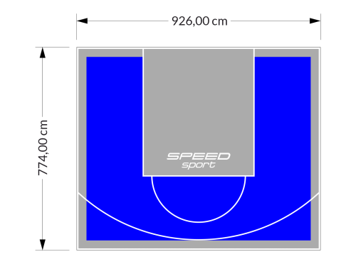 72M2/774X926CM NIEBIESKO-SZARE BOISKO DO KOSZYKÓWKI SPEEDSPORT HEXA POWER PRO