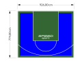 72M2/774X926CM NIEBIESKO-ZIELONE BOISKO DO KOSZYKÓWKI SPEEDSPORT HEXA POWER PRO