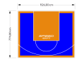 72M2/774X926CM NIEBIESKO-POMARAŃCZOWE BOISKO DO KOSZYKÓWKI SPEEDSPORT HEXA POWER PRO