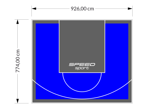 72M2/774X926CM NIEBIESKO-GRAFITOWE BOISKO DO KOSZYKÓWKI SPEEDSPORT HEXA POWER PRO