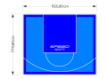 72M2/774X926CM BŁĘKITNO-NIEBIESKIE BOISKO DO KOSZYKÓWKI SPEEDSPORT HEXA POWER PRO