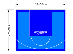72M2/774X926CM BŁĘKITNO-NIEBIESKIE BOISKO DO KOSZYKÓWKI SPEEDSPORT HEXA POWER PRO